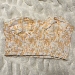 Yellow floral SHEIN tube top